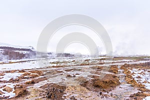 Valley of Geysers Haukadalur in the south of Iceland