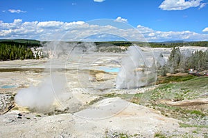 Valley of Geysers in Yellowstone National Park, Wyoming, USA