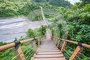 Valley Glaze Bridge in Taiwan, Pingtung. The Longest Suspension Bridge