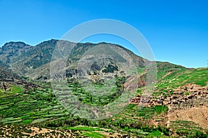 A valley in the High Atlas mountains in Morocco