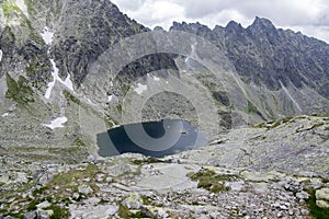 Valley in High Tatras, Mlynska Dolina, wild slovakia mountains, Capie pleso