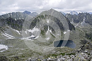 Valley in High Tatras, Mlynska Dolina, wild slovakia mountains, Capie pleso, Okruhle pleso,