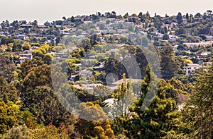 Valley homes panoramic view in Belmont, California