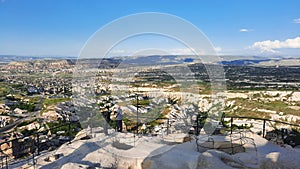 Valley of kappadokia seen from top of Uchisar castle