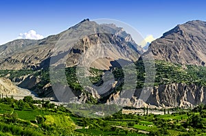 A valley in the Karakoram mountains range