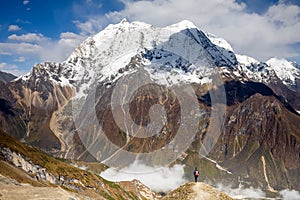 Valley on Manaslu circuit trek in Nepal