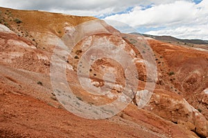 Valley of Mars in the Altai Mountains. The tract Kyzyl Chin. Kosh-Agach region