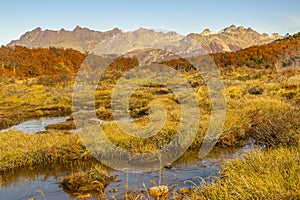 Valley and mountains landscape, tierra del fuego, argentina