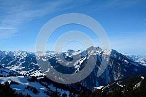 Valley and mountains nearby Wagrain and Alpendorf.