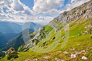 Valley near Temniak mountain in Cervene vrchy mountains in the border of Poland and Slovakia