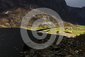 Valley in norway in changeful weather