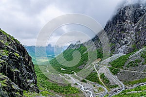 Valley in Norway where the famous Trolls path begins