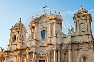 Valley of Noto Sicily. Typical details of Baroque architecture in Noto