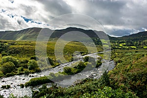 Valley and River at the Ring of Kerry in Ireland