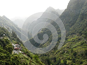 Valley on the road of Ribeiro frio in Madeira photo