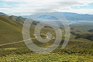 Valley and road to the at place known as Serrania del Hornocal