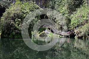 The valley is seamed with small streams of water. photo