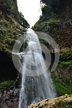 The valley is seamed with small streams of water. photo