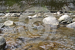 The valley is seamed with small streams of water. photo