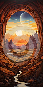 Valley Of Sun: A Vibrant Fantasy Illustration By Timo photo