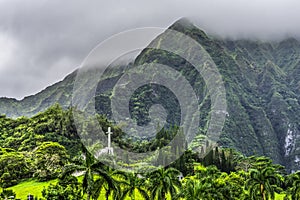 Valley of Temples Memorial Park Koolau Mountains Kaneohe Oahu Hawaii