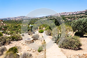 Valley of the Temples and view of Agrigento city