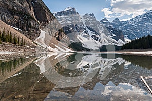 Valley of Ten Peaks glaciers reflecting on Moraine Lake