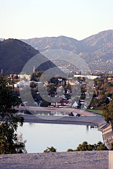 Valley town and lake