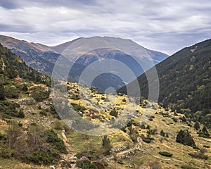 valley in Vall Fosca in the Catalan Pyrenees photo