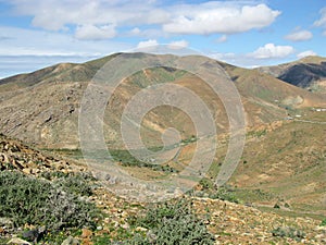 The valley of Vega de Rio Palmas on Fuerteventura