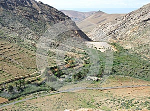 The valley of Vega de Rio Palmas on Fuerteventura