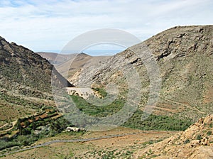 The valley of Vega de Rio Palmas on Fuerteventura