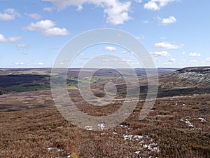 Valley view across moorland photo