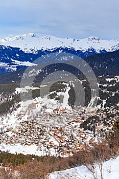 Valley view of Meribel. Meribel Village Center (1450 m)