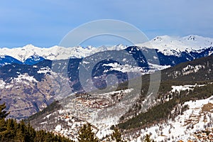 Valley view of Meribel. Meribel Village Center (1450 m)