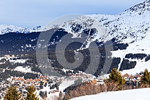 Valley view of Meribel. Meribel Village Center (1450 m)