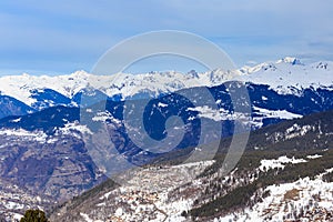 Valley view of Meribel. Meribel Village Center (1450 m