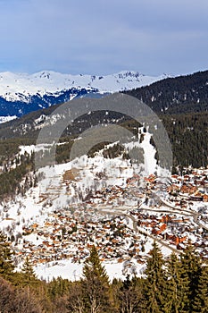 Valley view of Meribel. Meribel Village Center (1450 m)