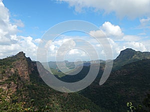 Valley View with Mountains and clouds