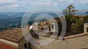 Valley view from San Marino mountain top near cable car