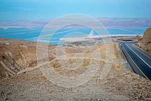 Valley of Zohar, and Dead Sea salt evaporation ponds