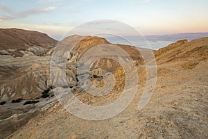 Valley of Zohar, and Dead Sea salt evaporation ponds