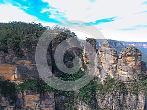 valleys of Echo Point Blue Mountains three sisters Katoomba Sydney NSW Australia photo