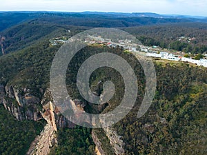 valleys of Echo Point Blue Mountains three sisters Katoomba Sydney NSW Australia photo