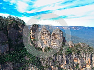 valleys of Echo Point Blue Mountains three sisters Katoomba Sydney NSW Australia photo