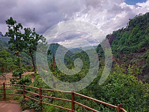 Valleys of the satpura mountain range nearby Bee waterfall