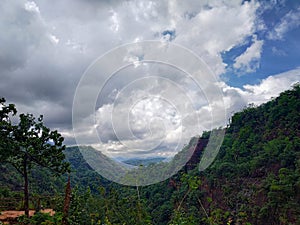 Valleys of the satpura mountain range nearby Bee waterfall