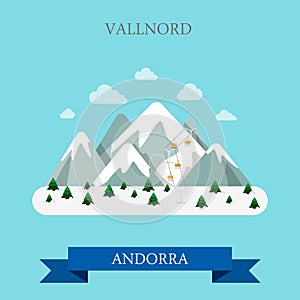 Vallnord mountain ski resort Andorra flat vector attraction photo