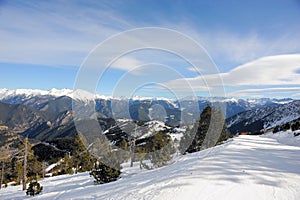 VallNord ski slopes, the Pal sector, the Principality of Andorra, the eastern Pyrenees, Europe.