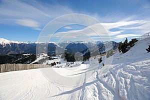 VallNord ski slopes, the Pal sector, the Principality of Andorra, the eastern Pyrenees, Europe. photo